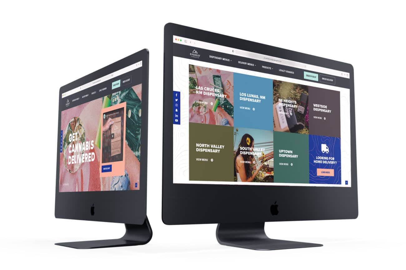 mock up of everest cannabis co website on Desktop