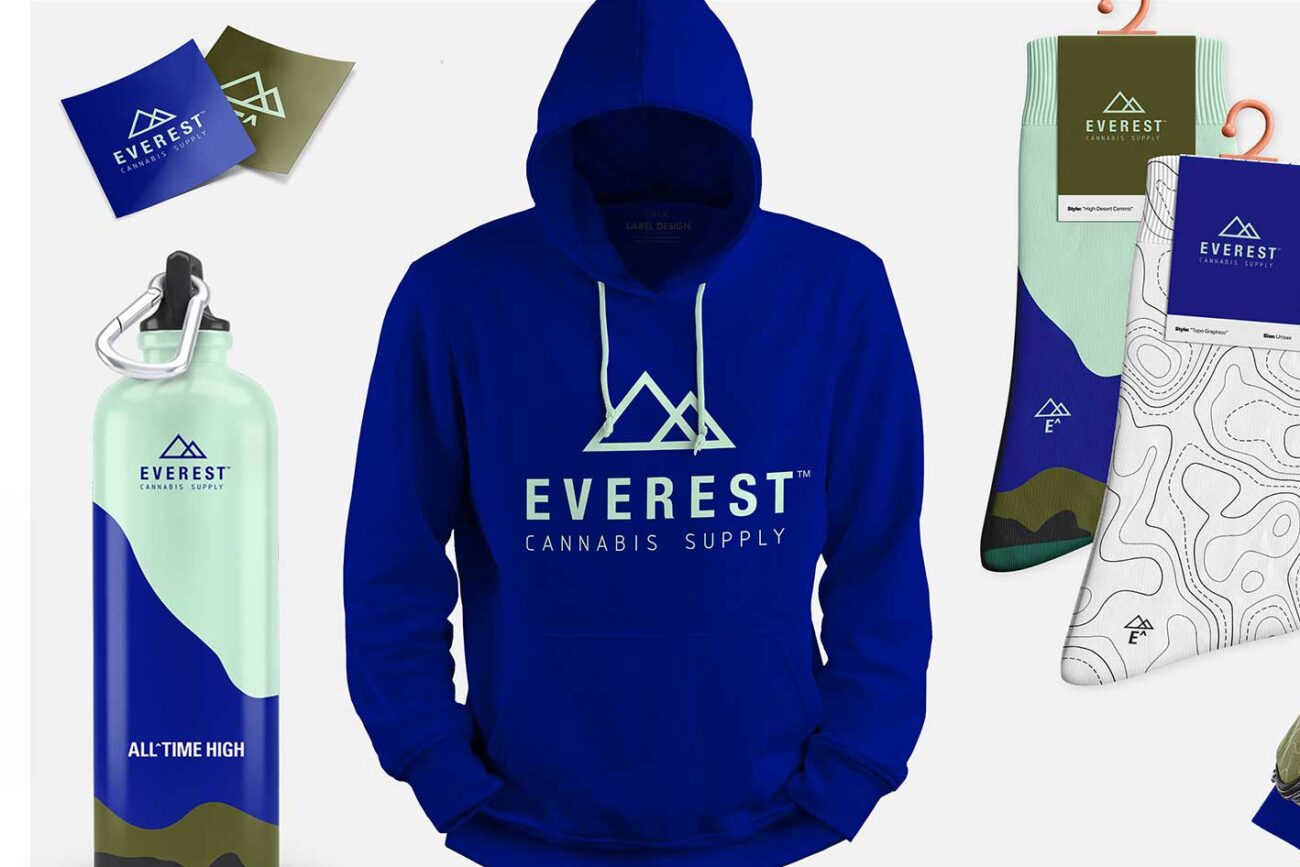 Everest Cannabis Supply logo on Cannabis Promotional Products, Merchandise, and Apparel