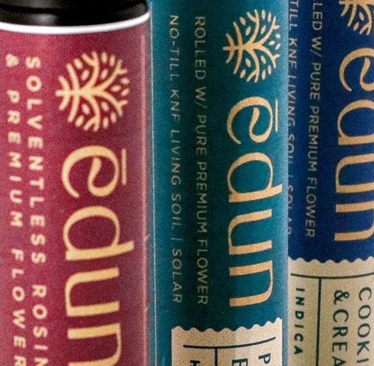 Up close of Edun Cannabis Pre-roll isolated shot